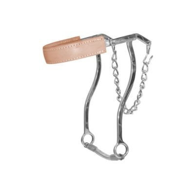 Hackamore acciaio inox con nasalina in cuoio