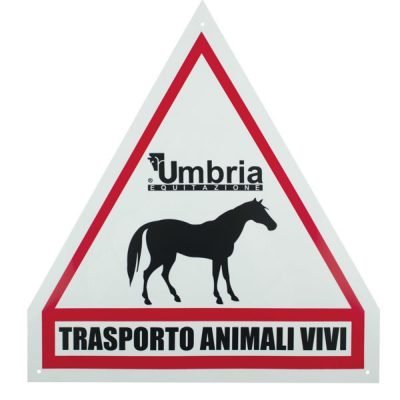 Cartello '' trasporto animali vivi '' triangolare in plastica per van.
