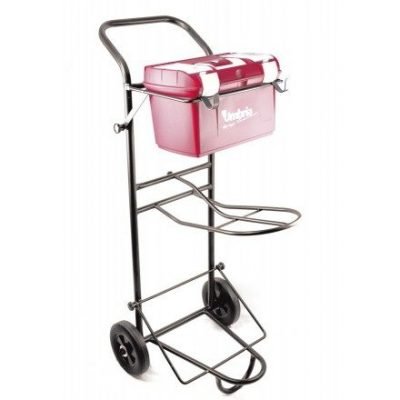 Carrello portasella e bauletto in metallo con ruote ed impugnatura