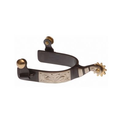 SPERONI WESTERN NERO CON DECORAZIONE INOX