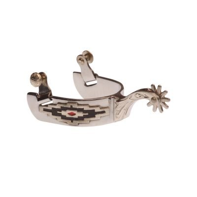 SPERONI WESTERN INOX CON DECORAZIONI NAVAJO