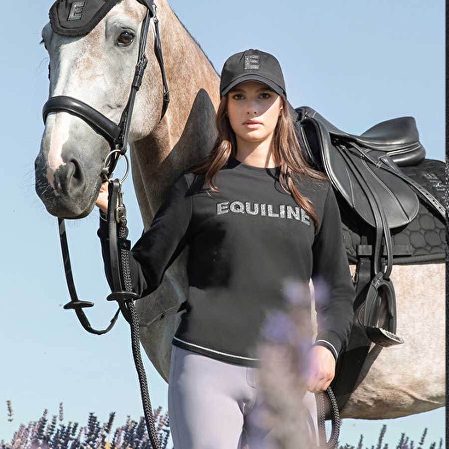 FELPA-NERA-GIROCOLLO-DONNA-CON-LOGO-IN-LUREX