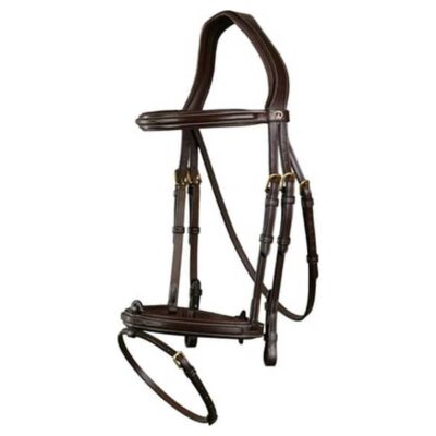 Testiera "D Collection" Anatomic Flash Noseband Bridle, Brown