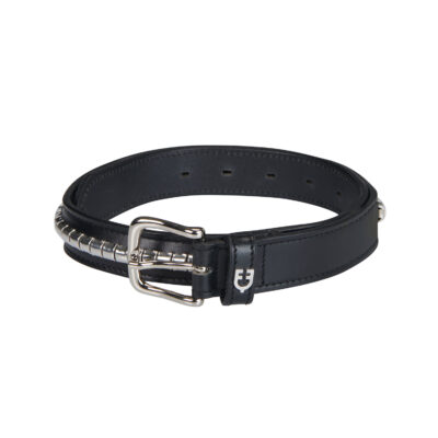 CINTURA IN CUOIO CON CLINCHER ARGENTO
