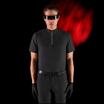 Polo allenamento uomo Equestro Ridertechnology maniche corte e zip